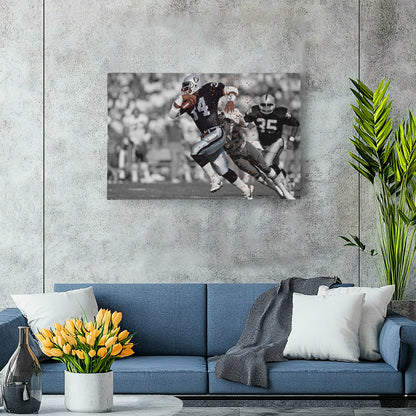 Bo Jackson Dodges Tackle Los Angeles Raiders Canvas Wall Art Decor - NFL Action Art