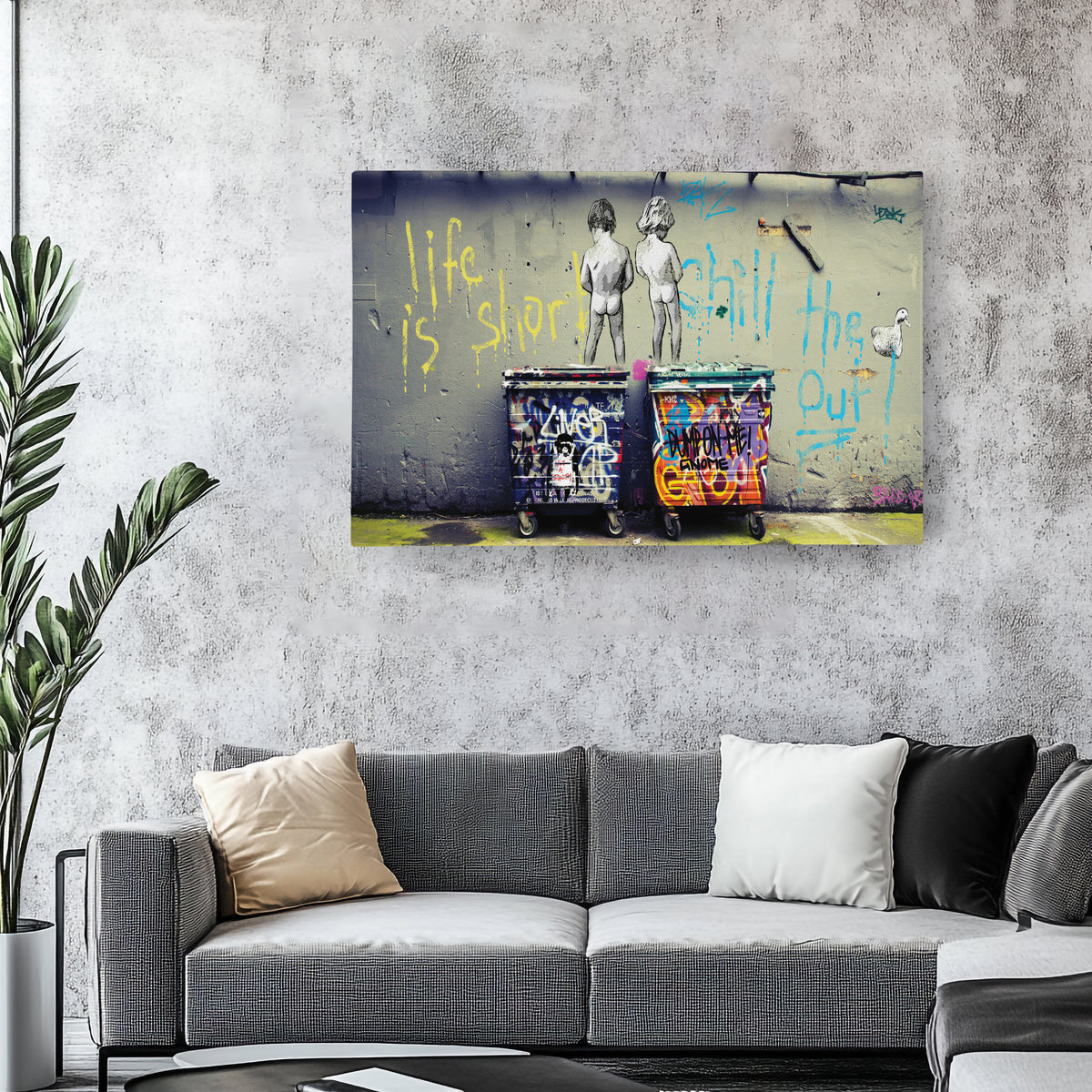 Banksy 'Boys' Canvas Print - Framed Wall Art for Home Decor