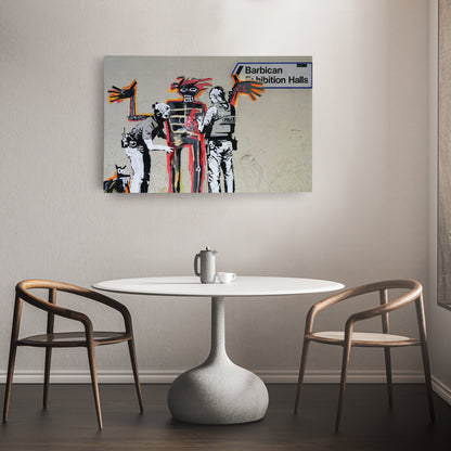 Banksy x Basquiat 'Installer' Canvas Print - Framed Wall Art