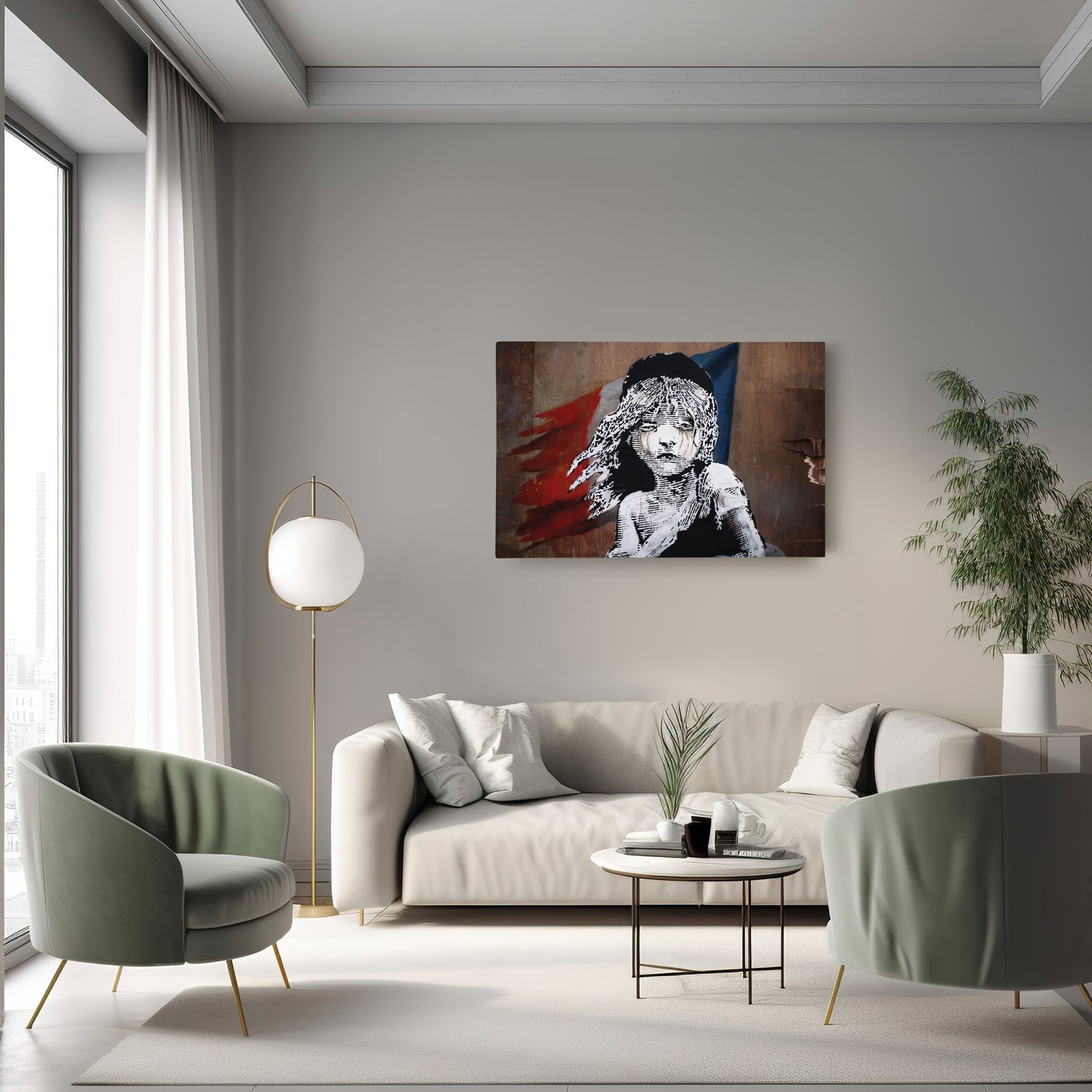 Banksy 'Les Misérables' Paris Mural Canvas Print - Framed Wall Art