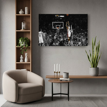 LeBron James Hits Game-Winning Buzzer vs Magic Canvas Wall Art Decor - NBA Playoff Art