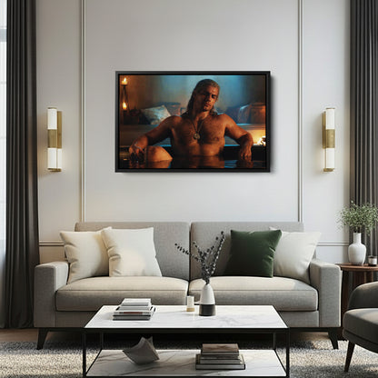 Henry Cavill Geralt Bathtub Canvas Wall Art – Witcher TV Series Decor
