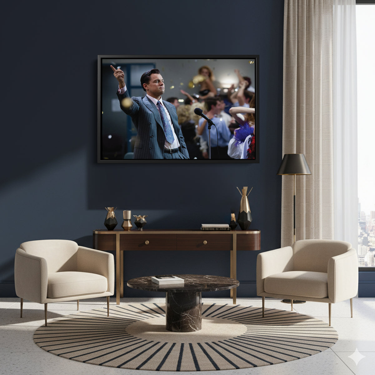 The Wolf of Wall Street Leonardo DiCaprio Canvas Wall Art – Legendary Movie Character Decor
