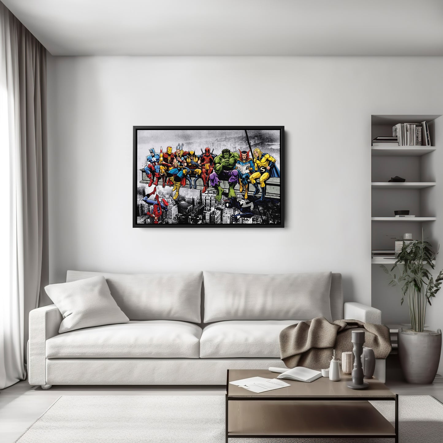 Marvel Superheroes Lunch Atop a Skyscraper Canvas Wall Art