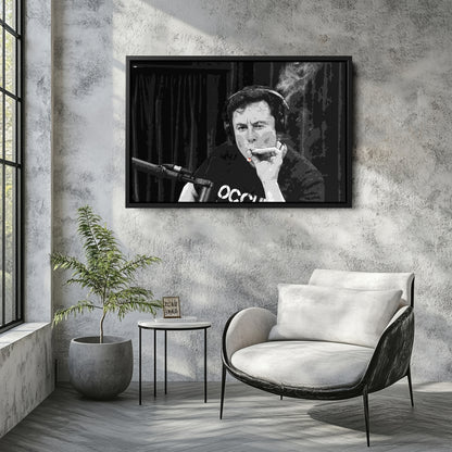 Elon Musk Smoking Canvas Wall Art – Entrepreneur Icon Print for Home