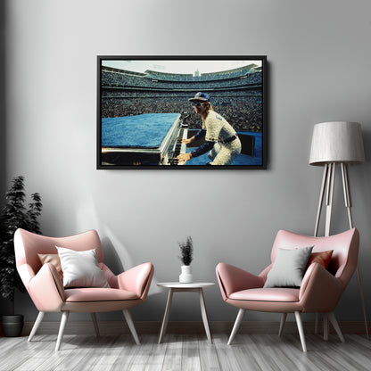 Elton John at Concert Canvas Wall Art – Music Legend Performance Decor