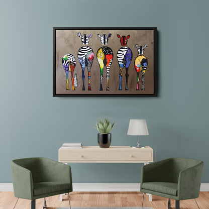 Abstract Colorful Zebra Print - Canvas Wall Art