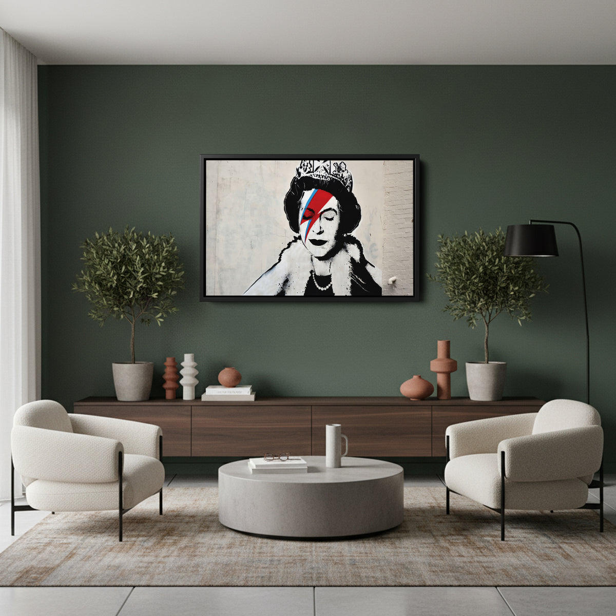 Banksy 'Queen' Canvas Print - Framed Wall Art