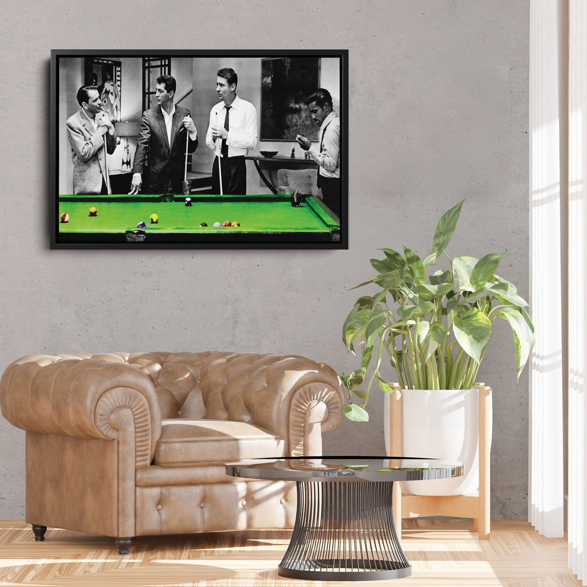 The Rat Pack - Playing Pool Canvas Wall Art Decor