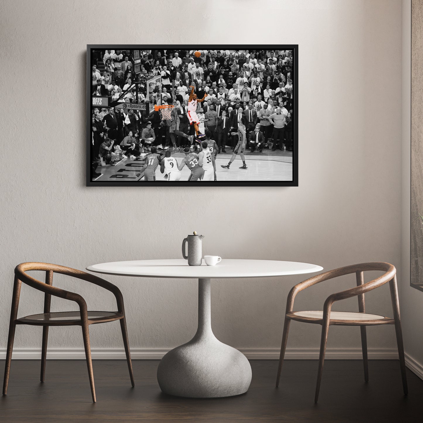 Kawhi Leonard Buzzer Beater Toronto Raptors Canvas Wall Art Decor - NBA Playoff Art