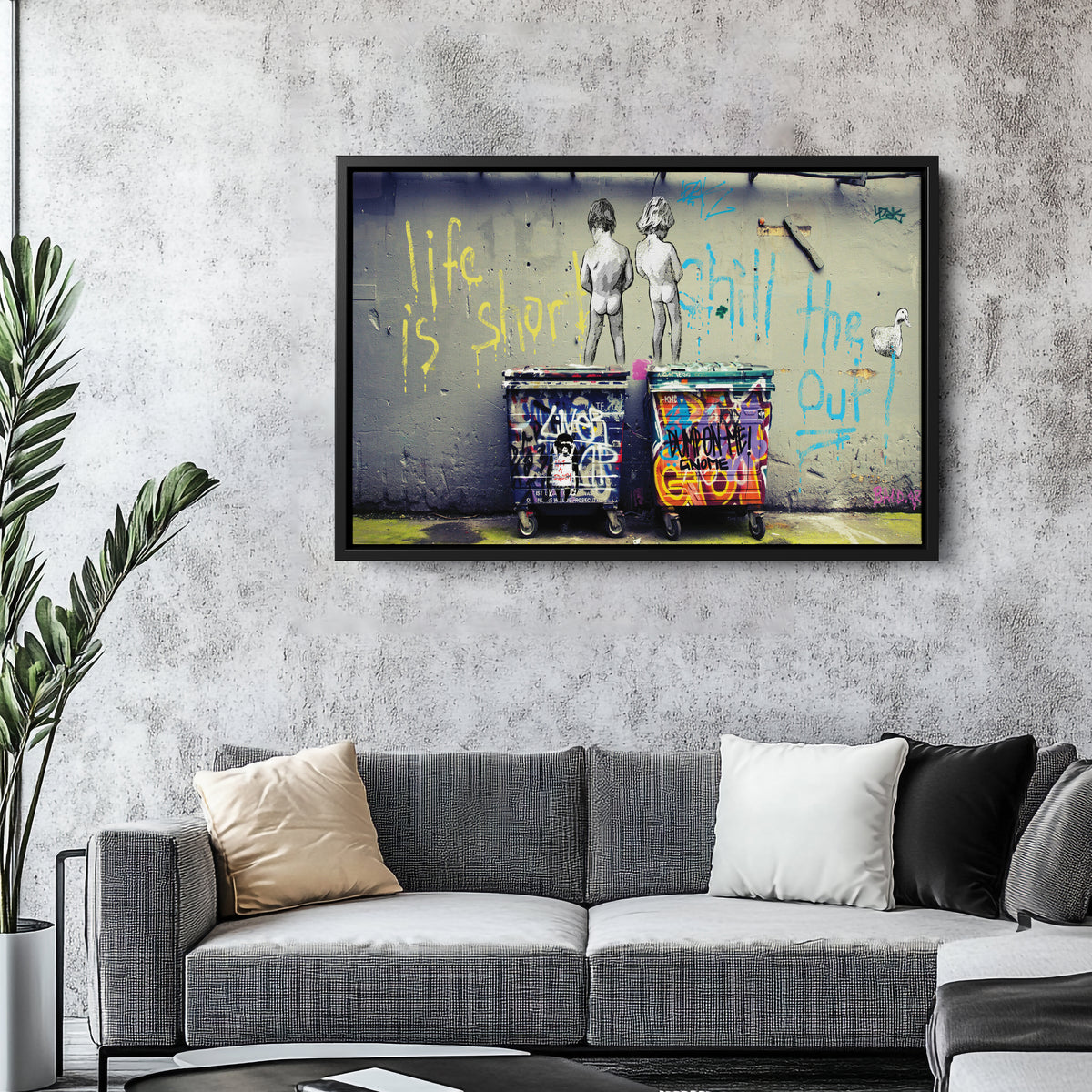 Banksy 'Boys' Canvas Print - Framed Wall Art for Home Decor