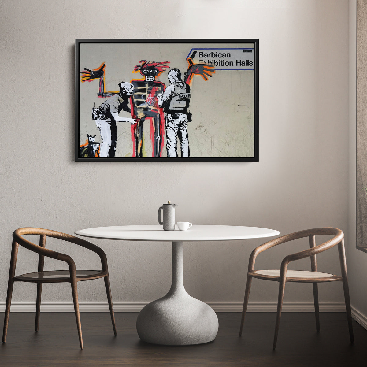 Banksy x Basquiat 'Installer' Canvas Print - Framed Wall Art