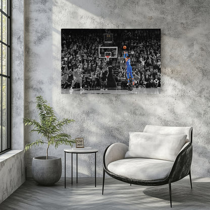 Russell Westbrook Buzzer Beater Canvas Art - NBA Thunder vs. Kings