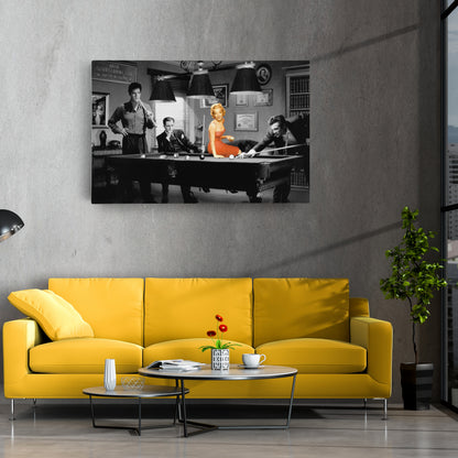Marilyn Monroe & Elvis Presley Billiard - Canvas Wall Art Decor