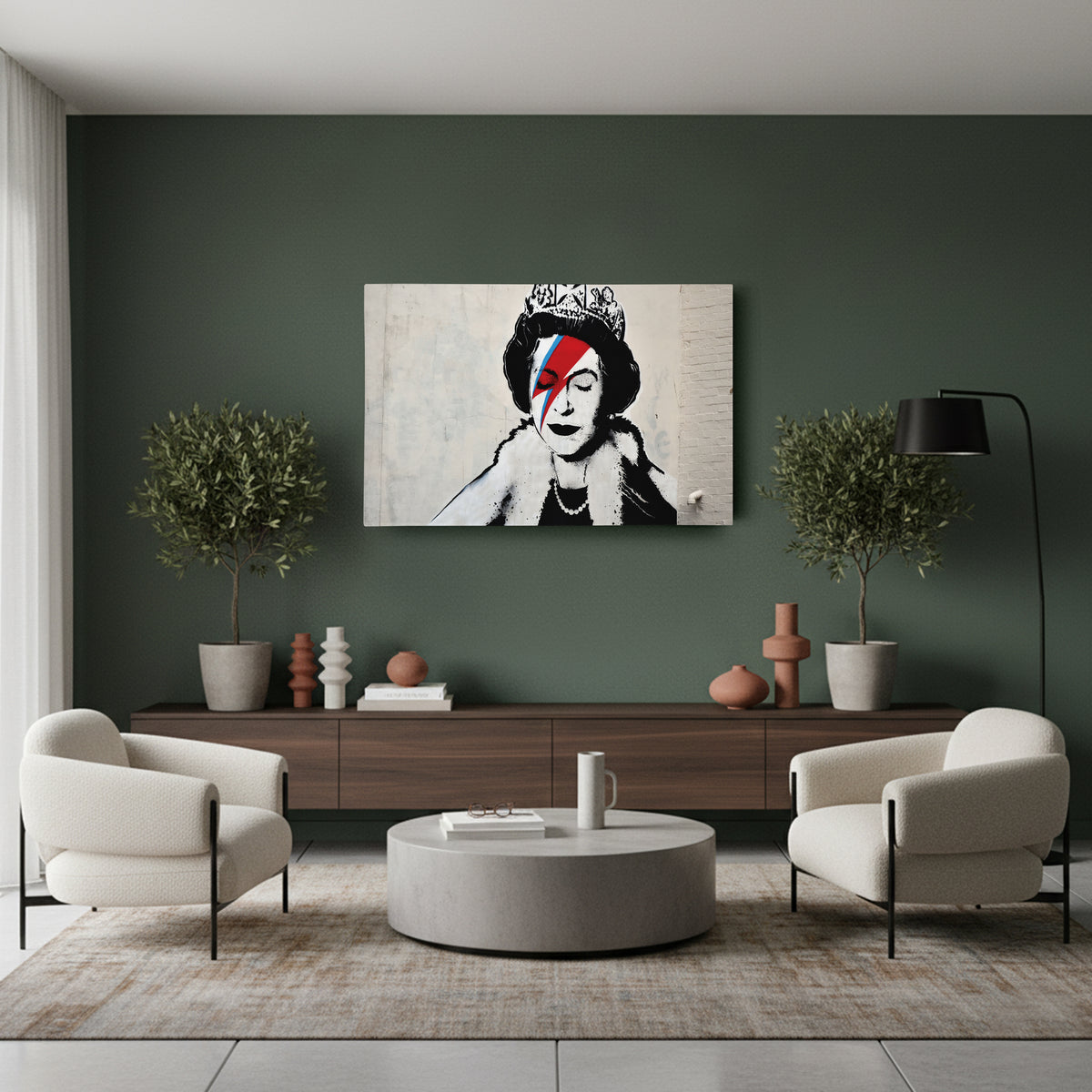Banksy 'Queen' Canvas Print - Framed Wall Art
