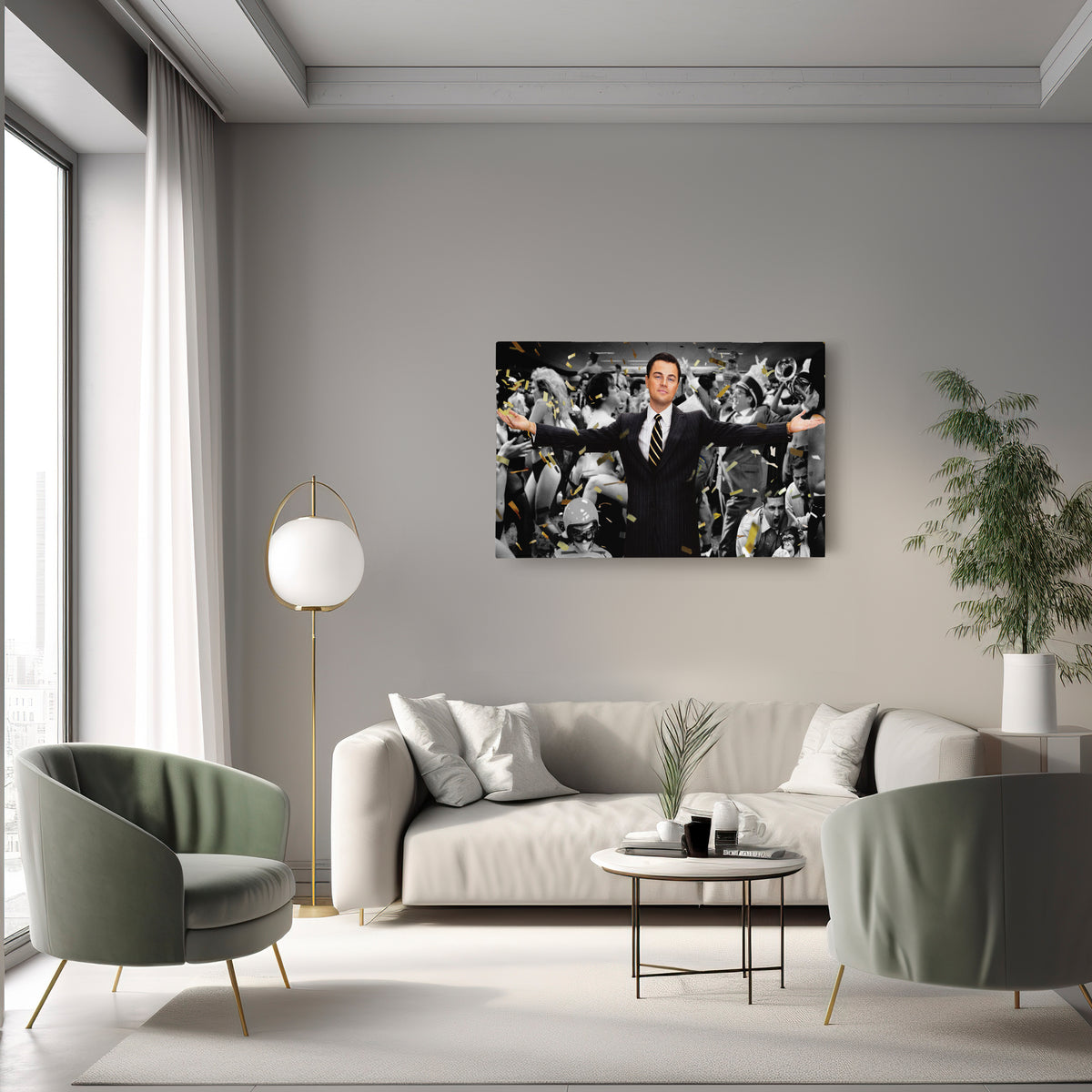The Wolf of Wall Street Leonardo DiCaprio Canvas Wall Art – Iconic Movie Character Decor