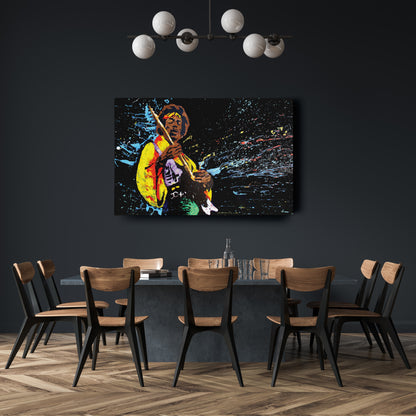 Jimi Hendrix Abstract Canvas Wall Art – Rock Music Legend Home Decor