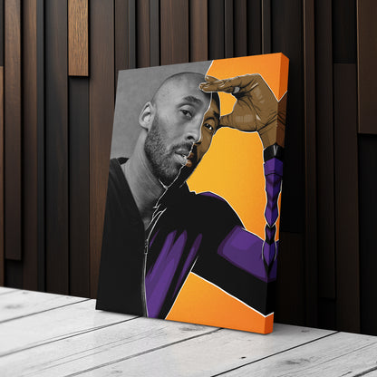 Kobe Bryant Cartoon Effect Canvas Wall Art – Fun Basketball Poster