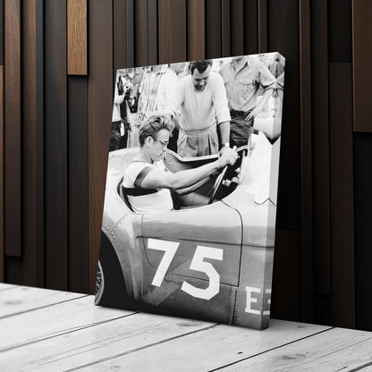 James Dean Car Retro Canvas Wall Art – Hollywood Movie Icon Decor