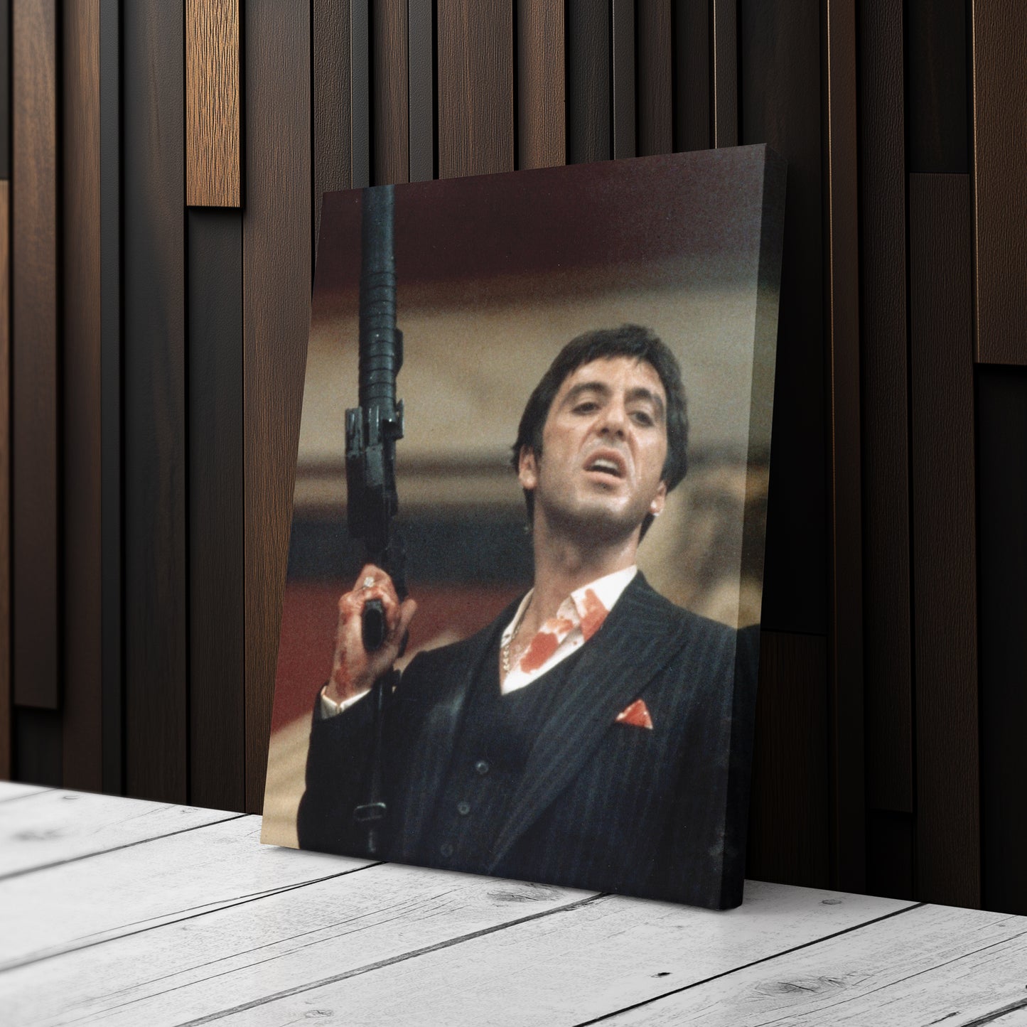 Scarface Poster – Al Pacino with Gun Canvas Wall Art Home Decor
