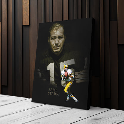 Bart Starr Green Bay Packers NFL Legend Canvas Art – Football Wall Decor