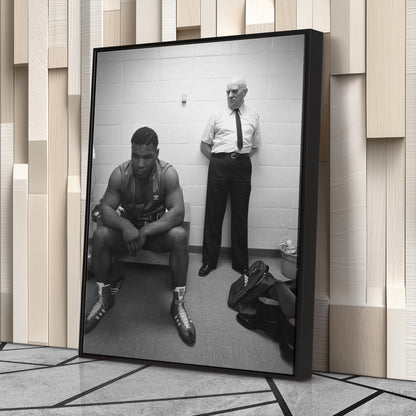 Mike Tyson Boxing Black and White Canvas Art – Boxing Champion Decor