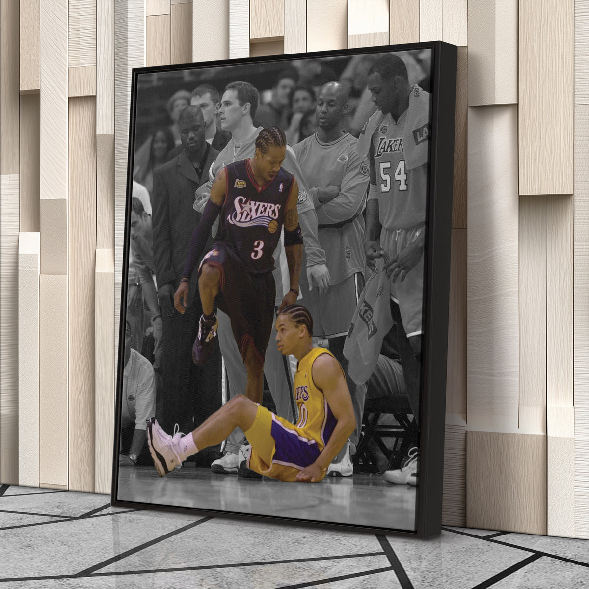 Allen Iverson Step Over Tyronn Lue NBA Finals Canvas Wall Art Decor - Basketball Legends