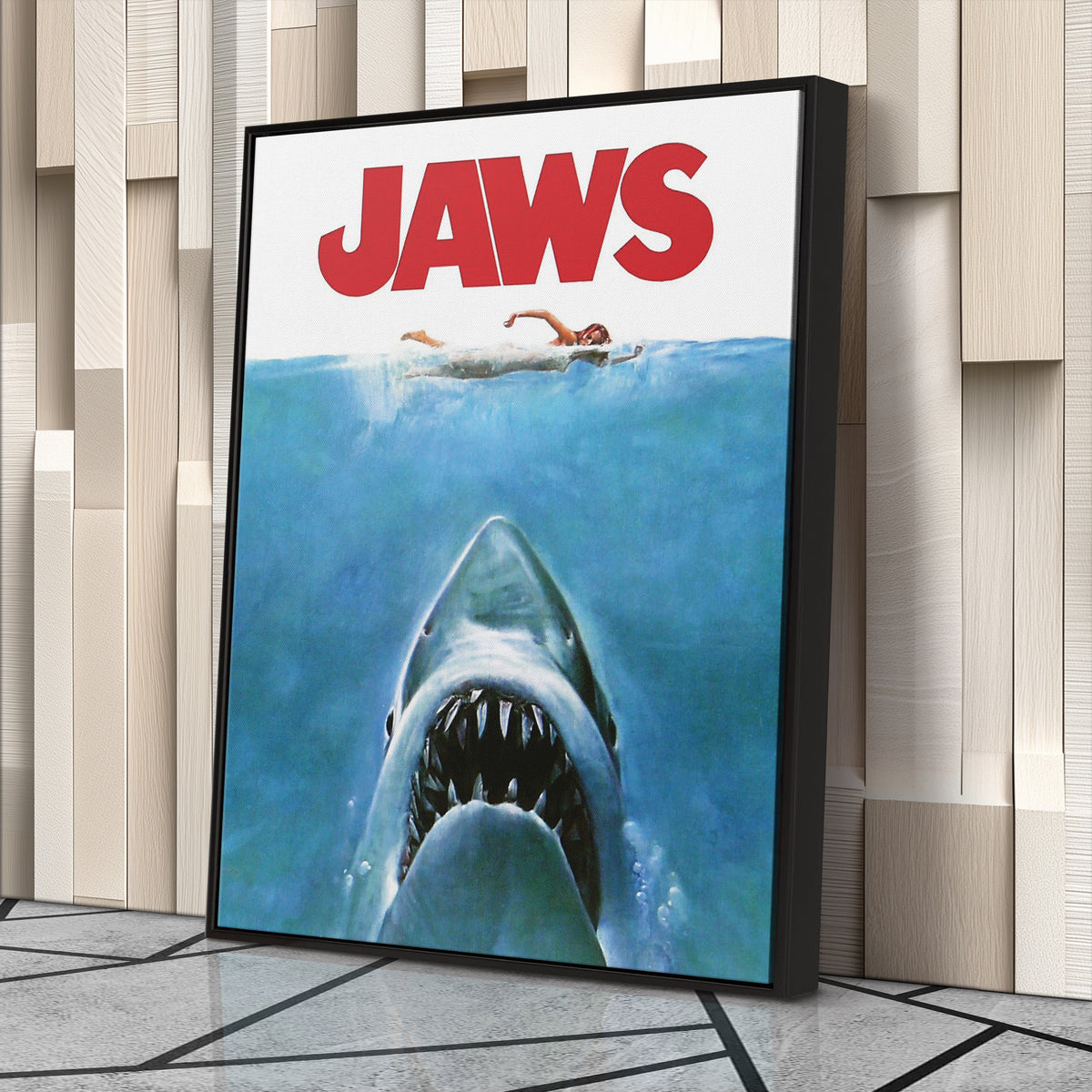The Jaws Movie Poster Canvas Art - Classic Horror Wall Decor Print