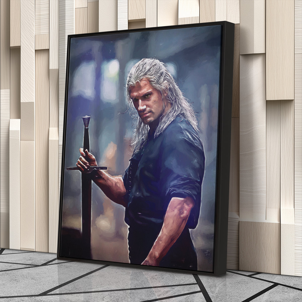 Geralt of Rivia Witcher Canvas Wall Art – Fantasy TV Series Print