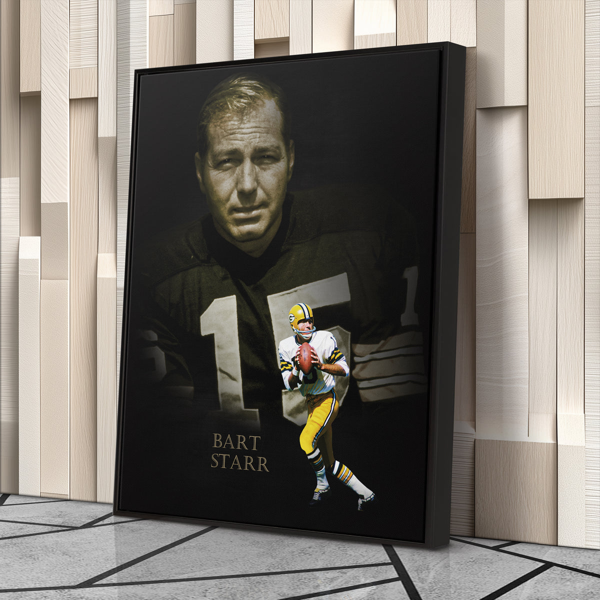 Bart Starr Green Bay Packers NFL Legend Canvas Art – Football Wall Decor