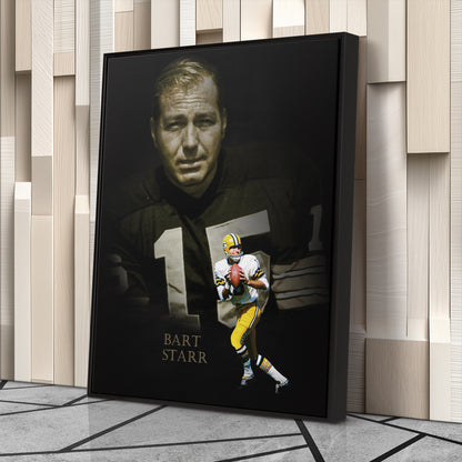Bart Starr Green Bay Packers NFL Legend Canvas Art – Football Wall Decor