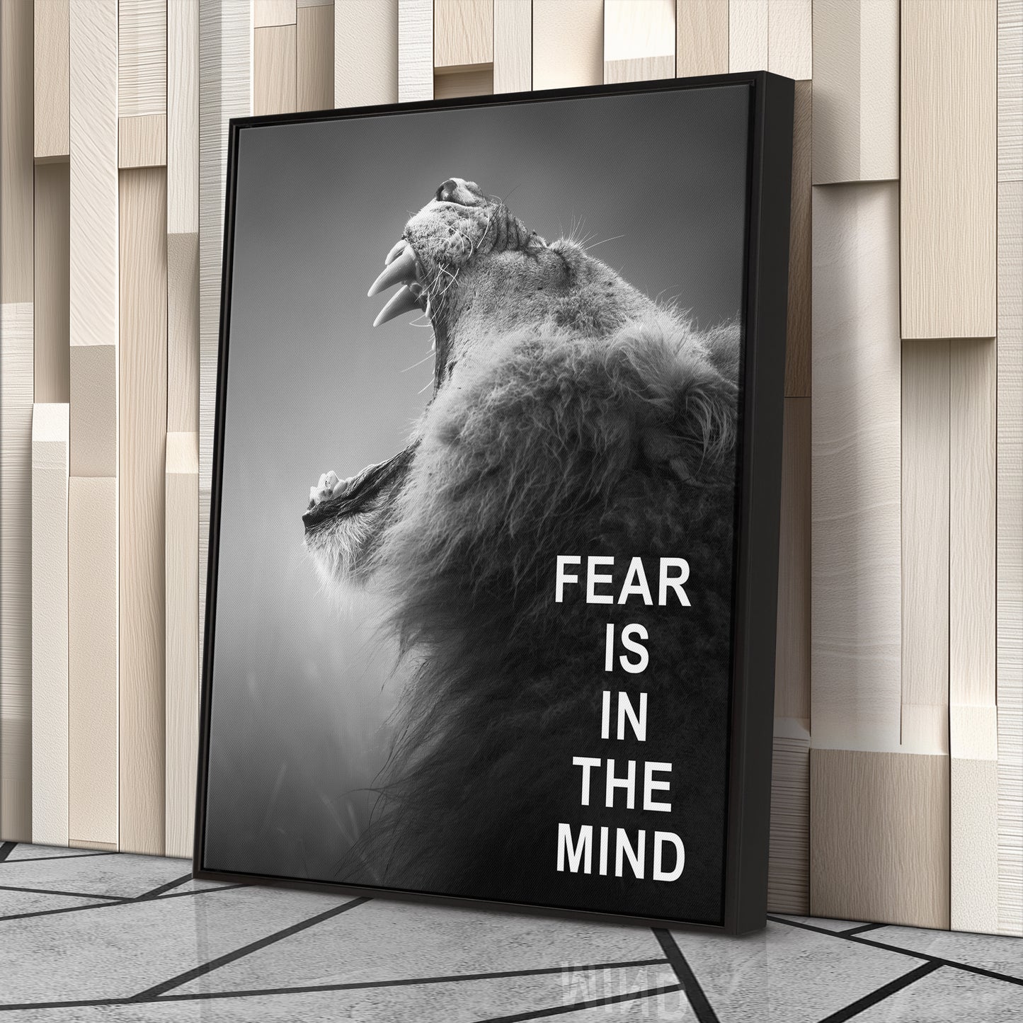 Lion Motivational Quote Canvas Wall Art Decor - Inspirational Wall Art for Home
