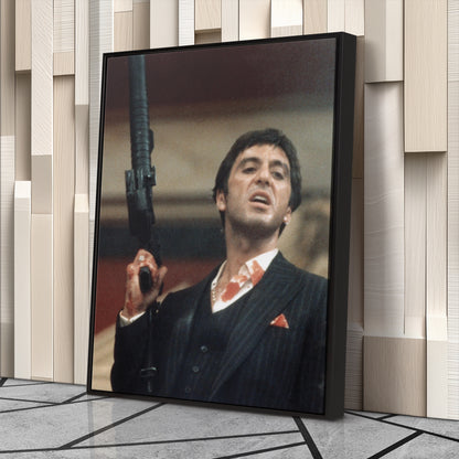 Scarface Poster – Al Pacino with Gun Canvas Wall Art Home Decor
