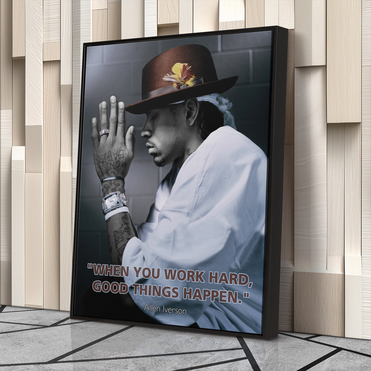 Allen Iverson NBA Quote Canvas Wall Art - Framed Home Decor