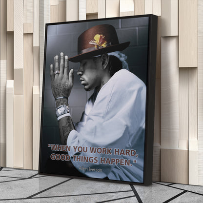 Allen Iverson NBA Quote Canvas Wall Art - Framed Home Decor