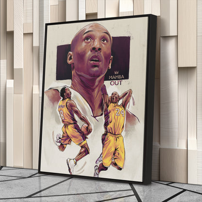 Mamba Out King Kobe Bryant Canvas Art – A Tribute to a Basketball Icon