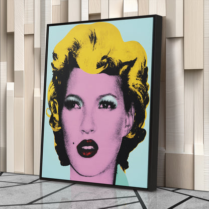 Kate Moss Pop Art Canvas Wall Art – Iconic Supermodel Print