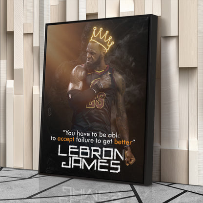 LeBron James King Quote Canvas Wall Art – NBA Superstar Motivation