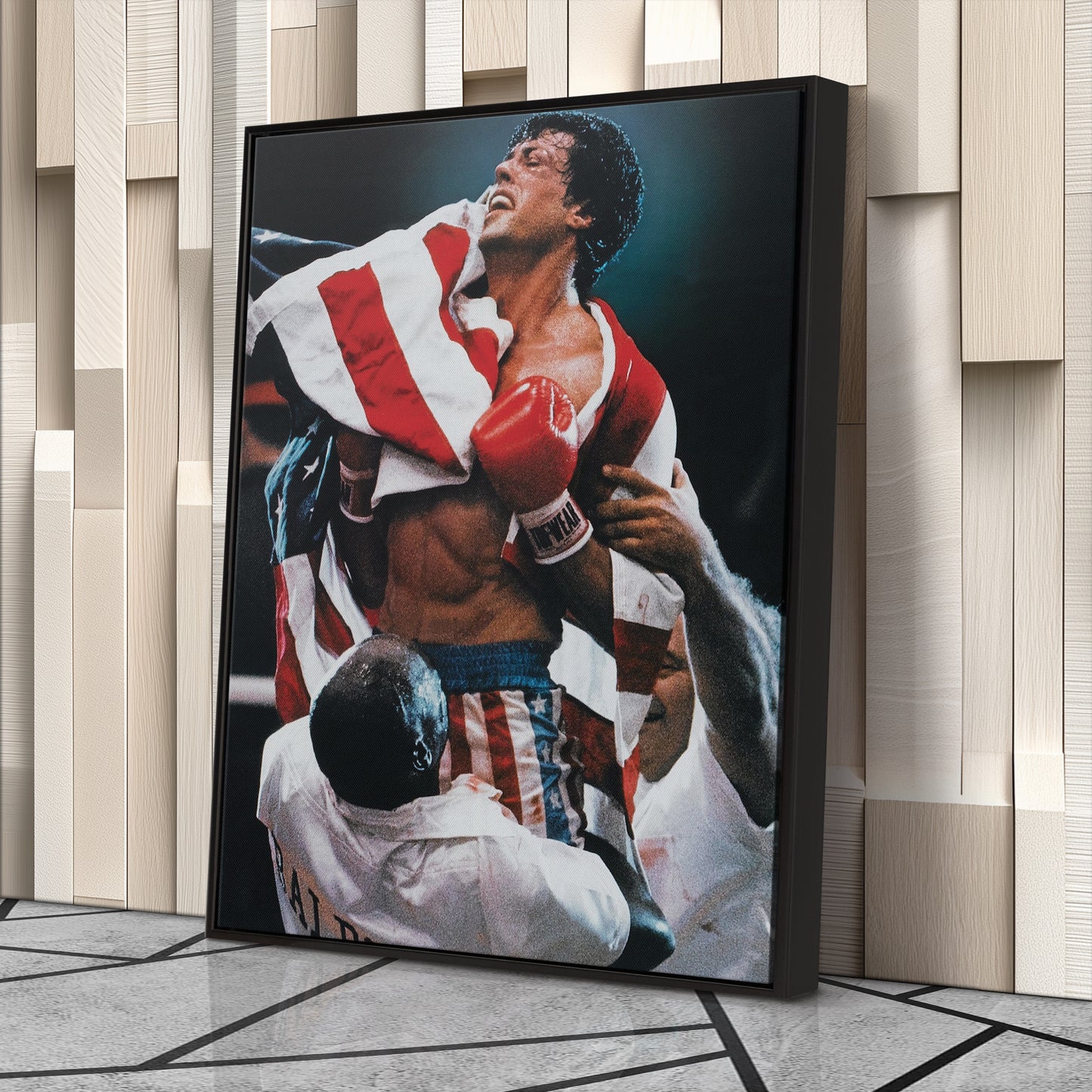 Rocky Balboa Celebrating Poster – Boxing Canvas Wall Art Decor