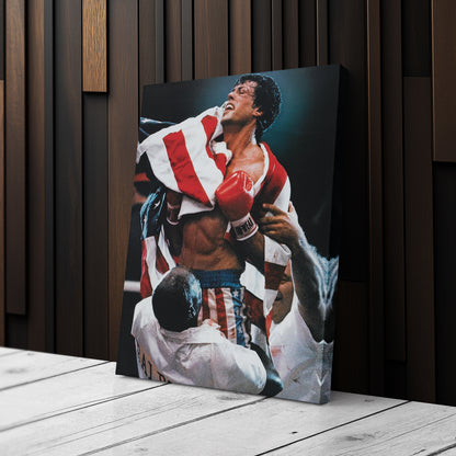 Rocky Balboa Celebrating Poster – Boxing Canvas Wall Art Decor