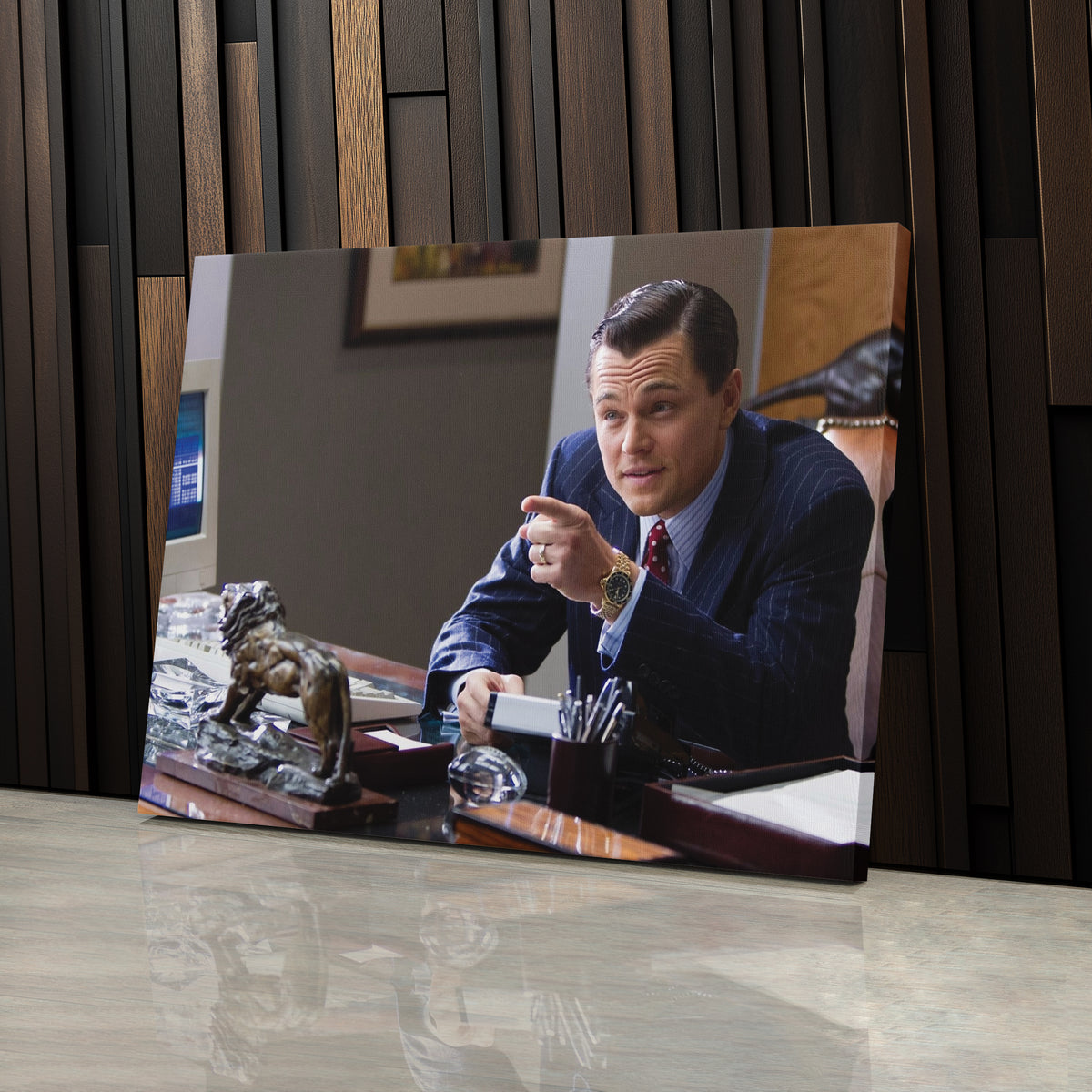 The Wolf of Wall Street Leonardo DiCaprio Movie Canvas Art – Timeless Cinematic Moment Decor