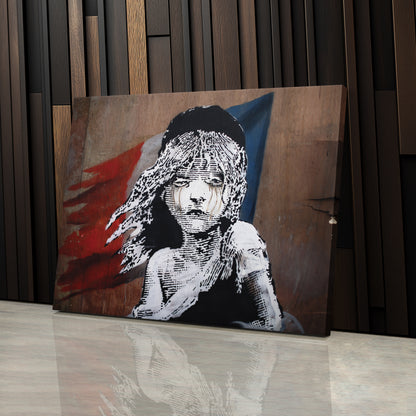 Banksy 'Les Misérables' Paris Mural Canvas Print - Framed Wall Art
