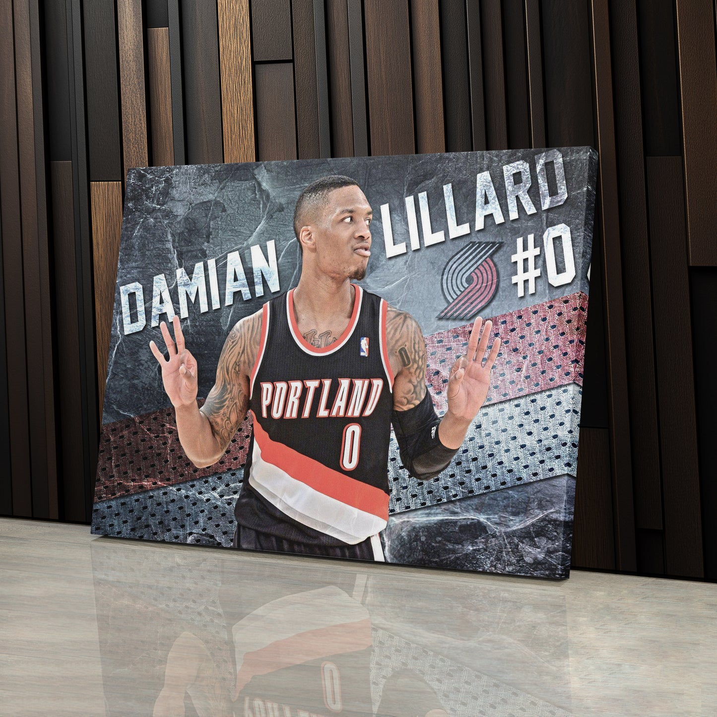 Damian Lillard #0 Basketball Canvas Wall Art – Portland Trail Blazers Decor