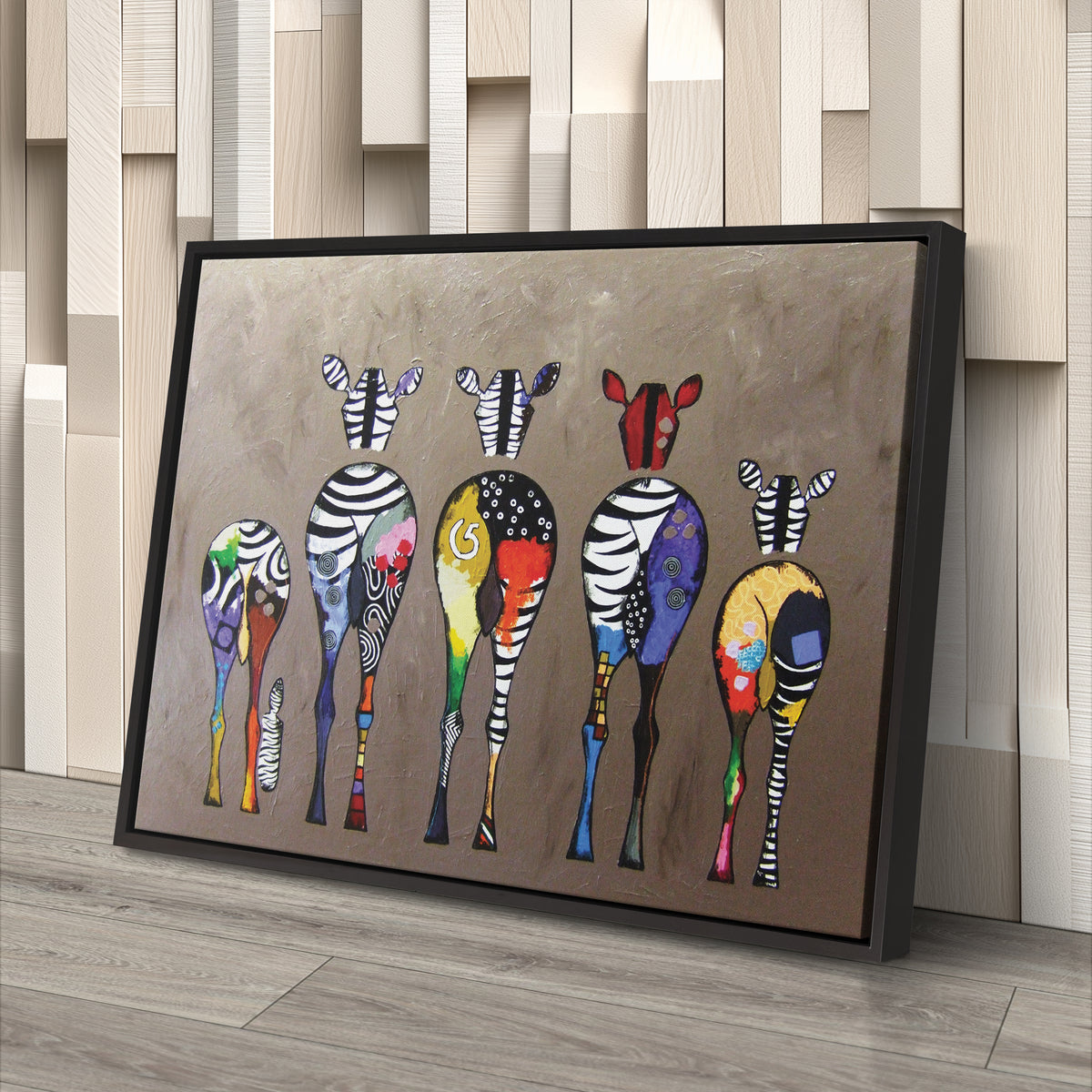 Abstract Colorful Zebra Print - Canvas Wall Art