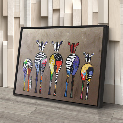 Abstract Colorful Zebra Print - Canvas Wall Art