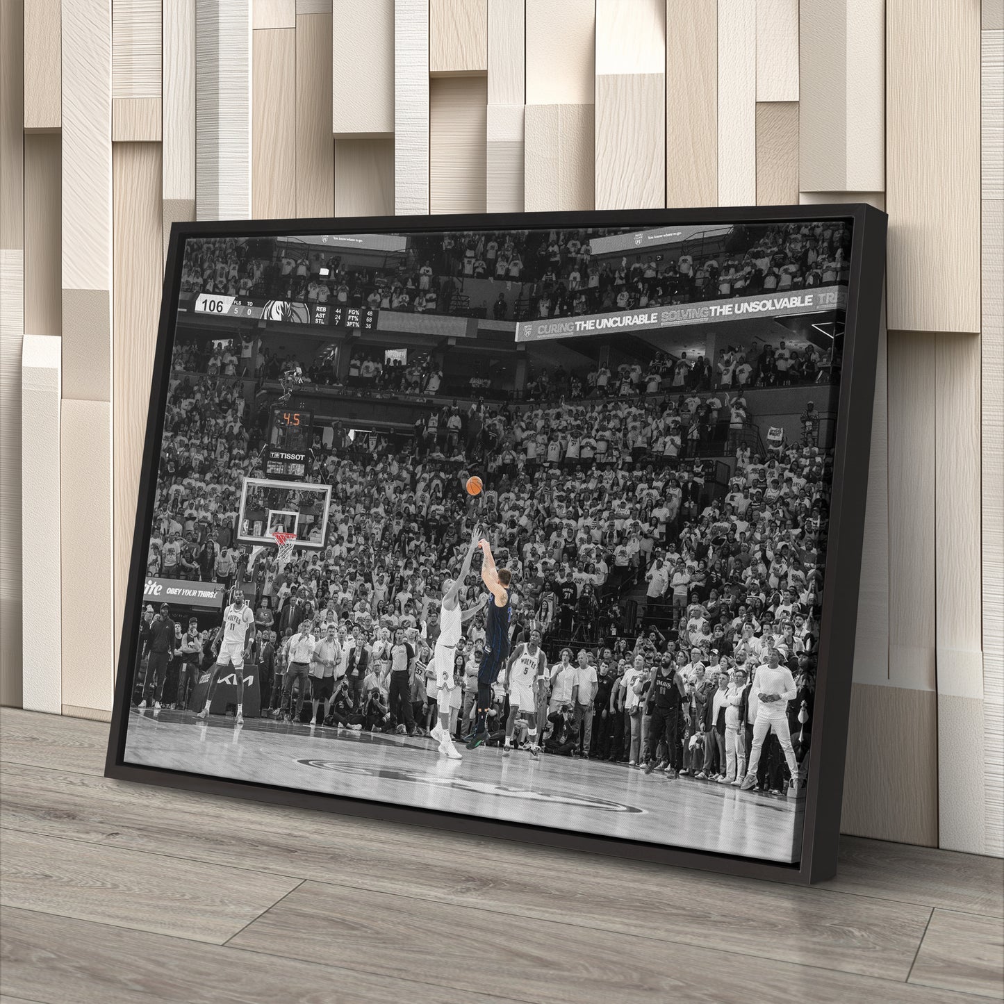 Luka Doncic Game-Winning 3-Pointer – Mavericks Canvas Wall Art Framed Decor