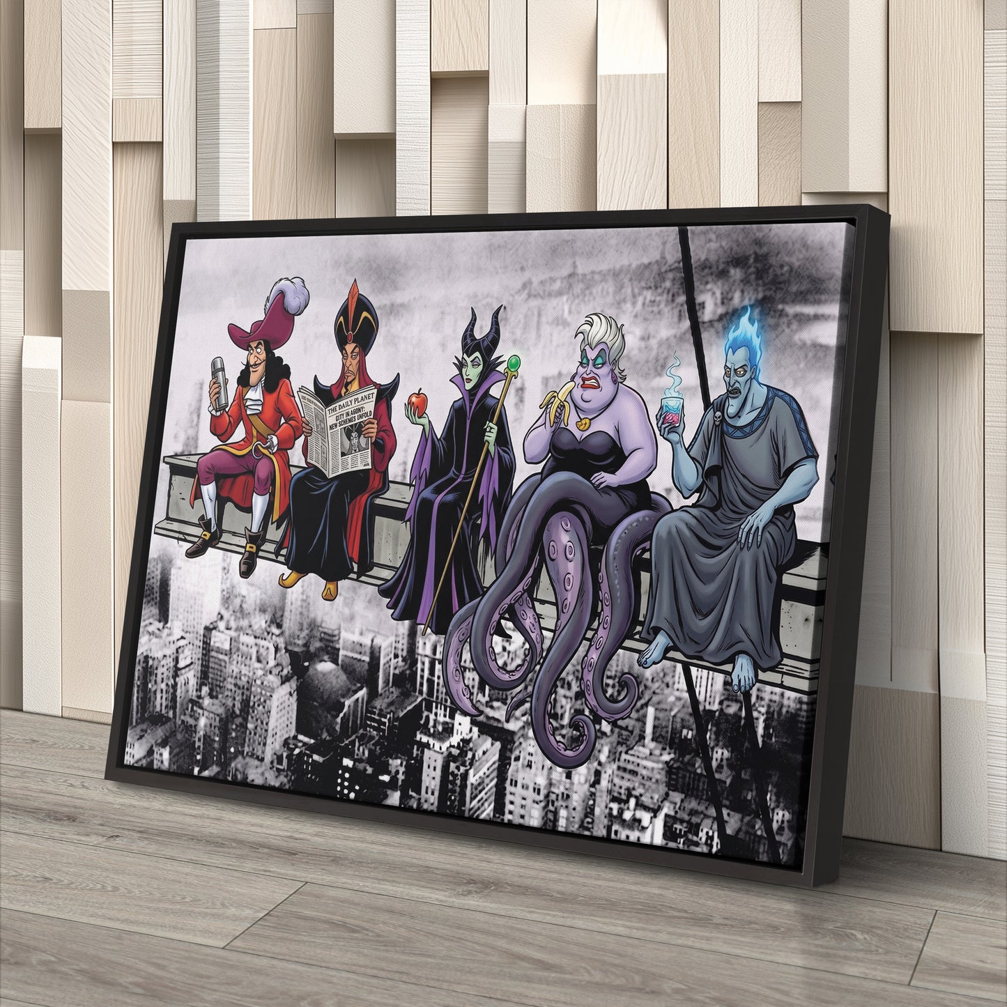 Disney Villains Lunch Atop a Skyscraper Canvas Wall Art