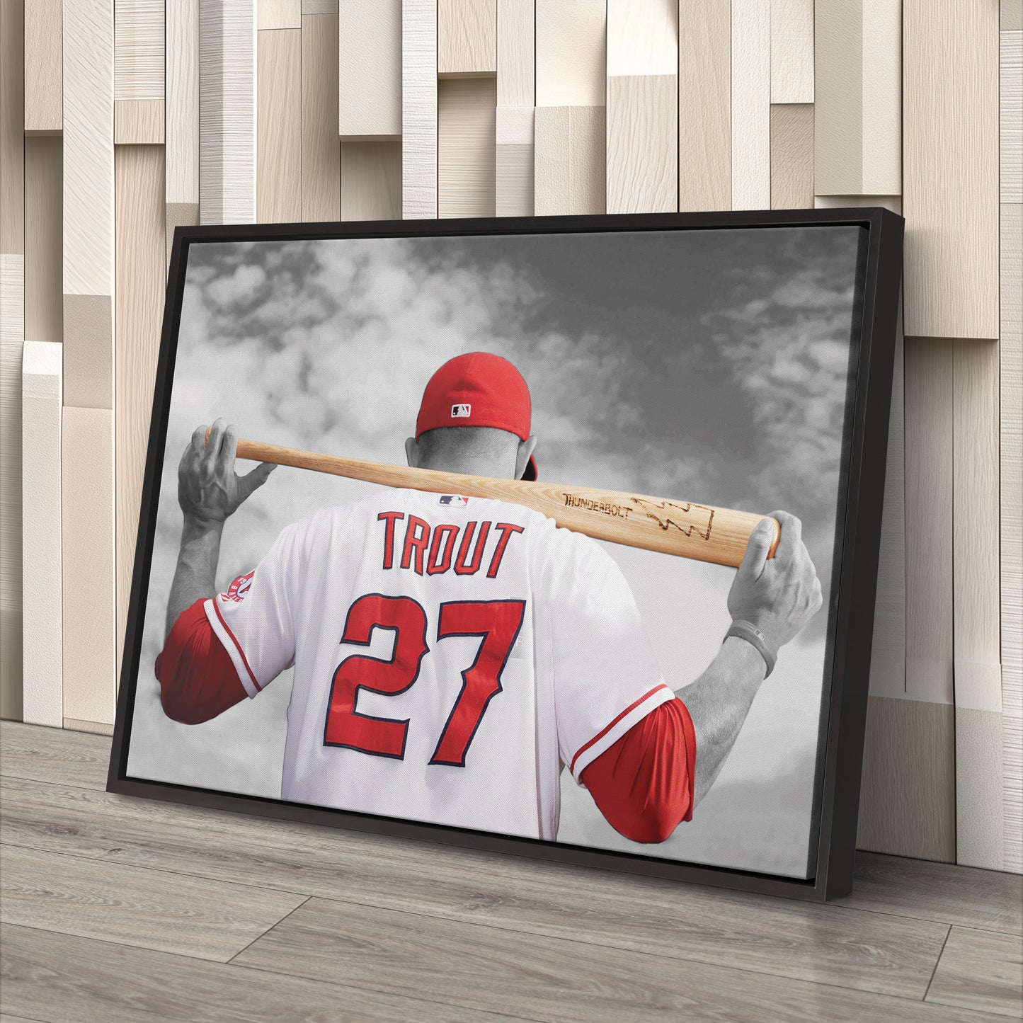 Mike Trout MLB Canvas Wall Art – Los Angeles Angels Baseball Star Decor