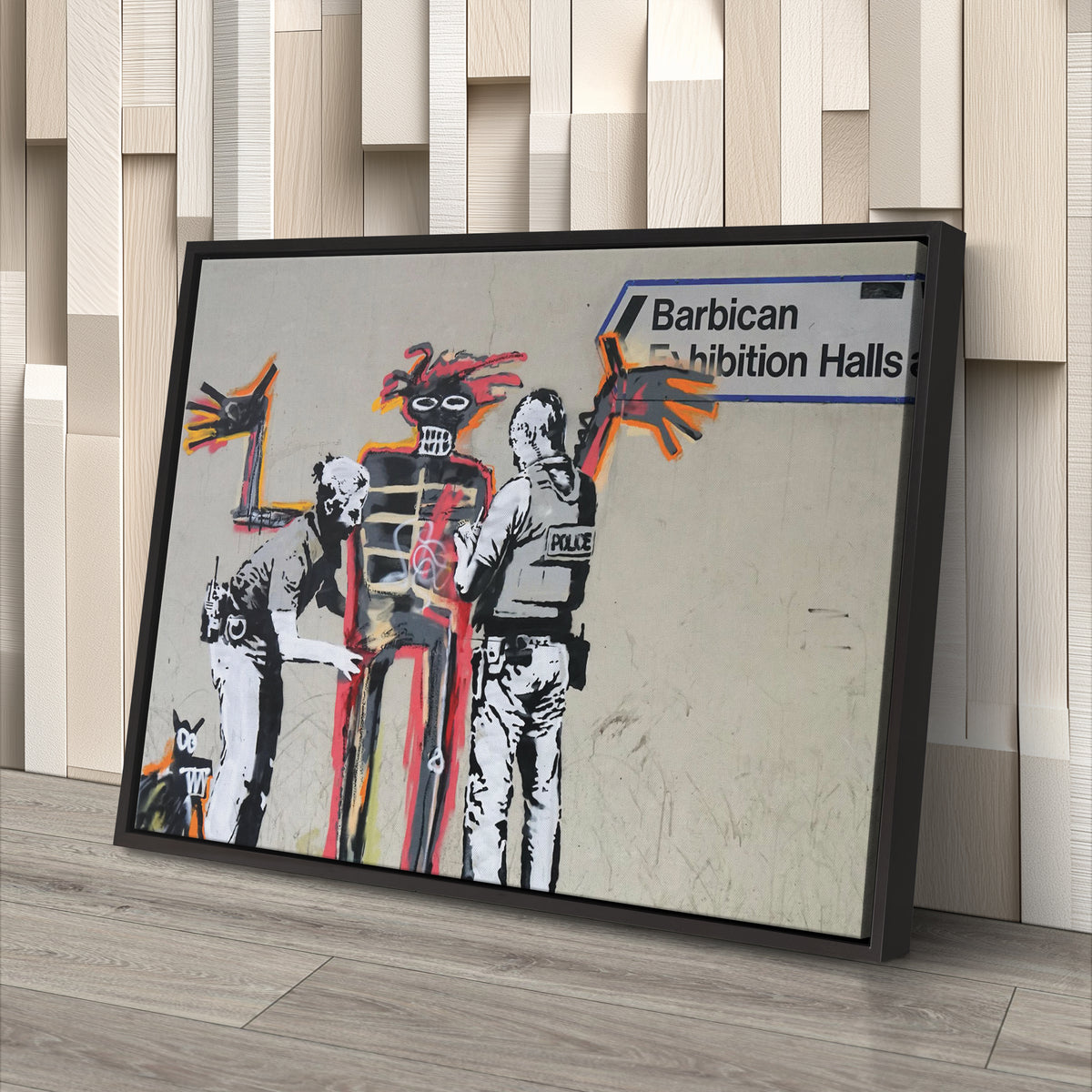 Banksy x Basquiat 'Installer' Canvas Print - Framed Wall Art