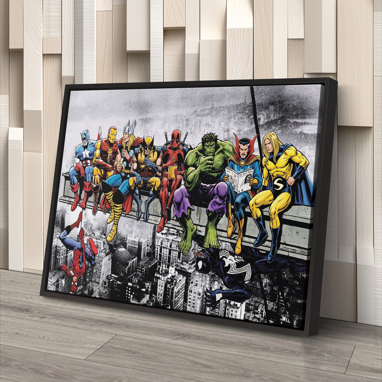 Marvel Superheroes Lunch Atop a Skyscraper Canvas Wall Art